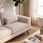Corner Sofa Japandi 3-Seater Left Fabric Beige 0
