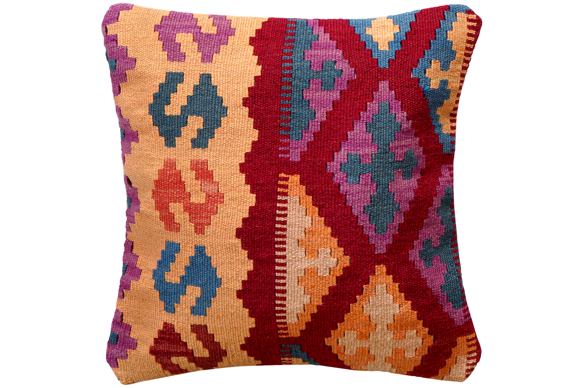 Kilim Kissenbezug Wolle Mehrfarbig 0