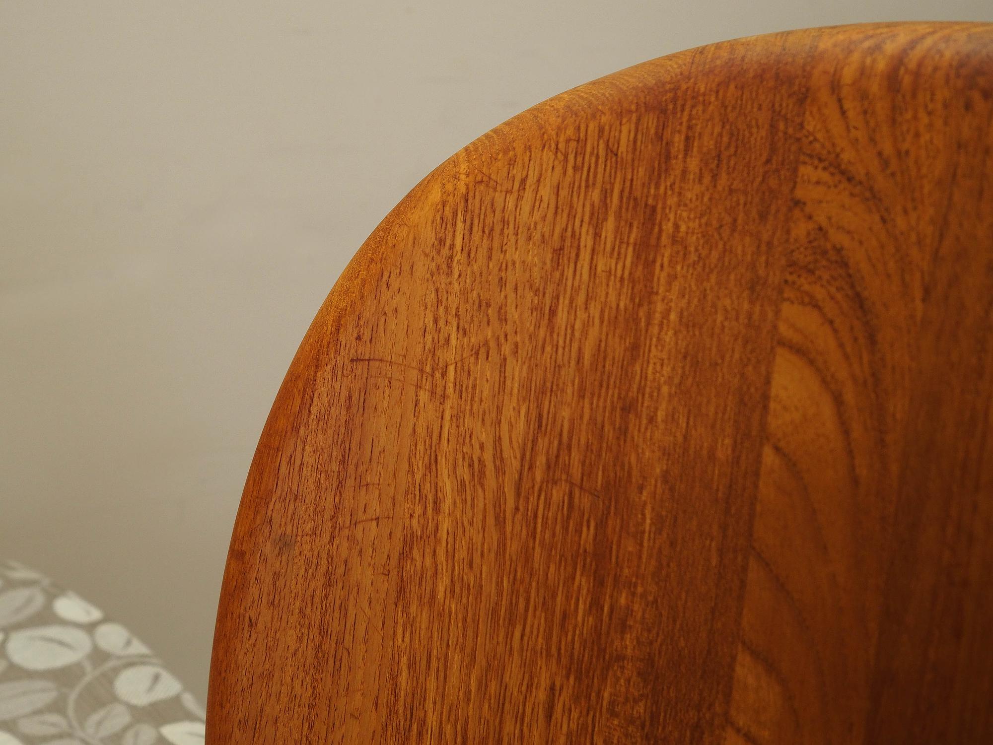 Teak wood chairs set of 4 Light brown 1960s 14