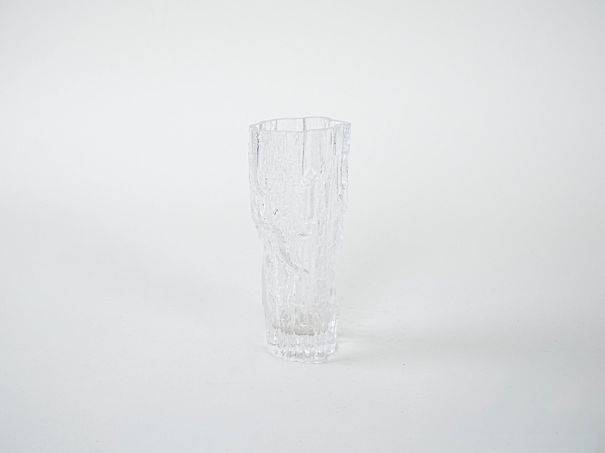 Ice glass vase 1970s 2