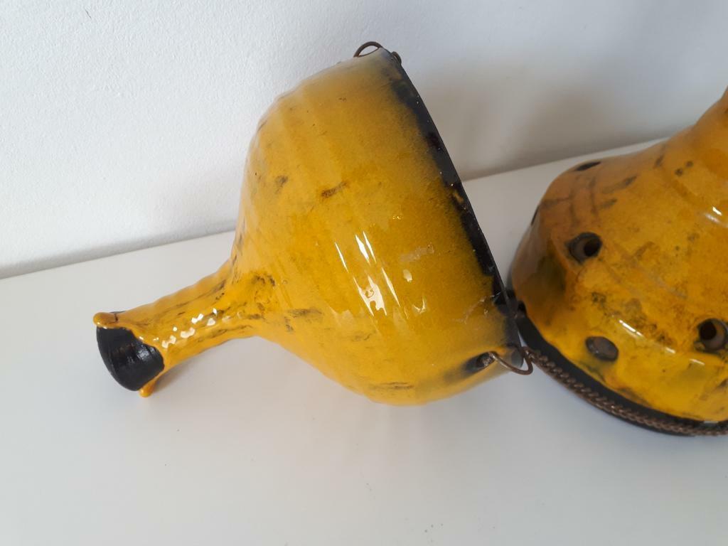 Vintage Pendelleuchte mit Blumentopf Keramik 1960er Jahre 2