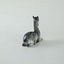 Ceramic fawn figure Grey 1970s 7