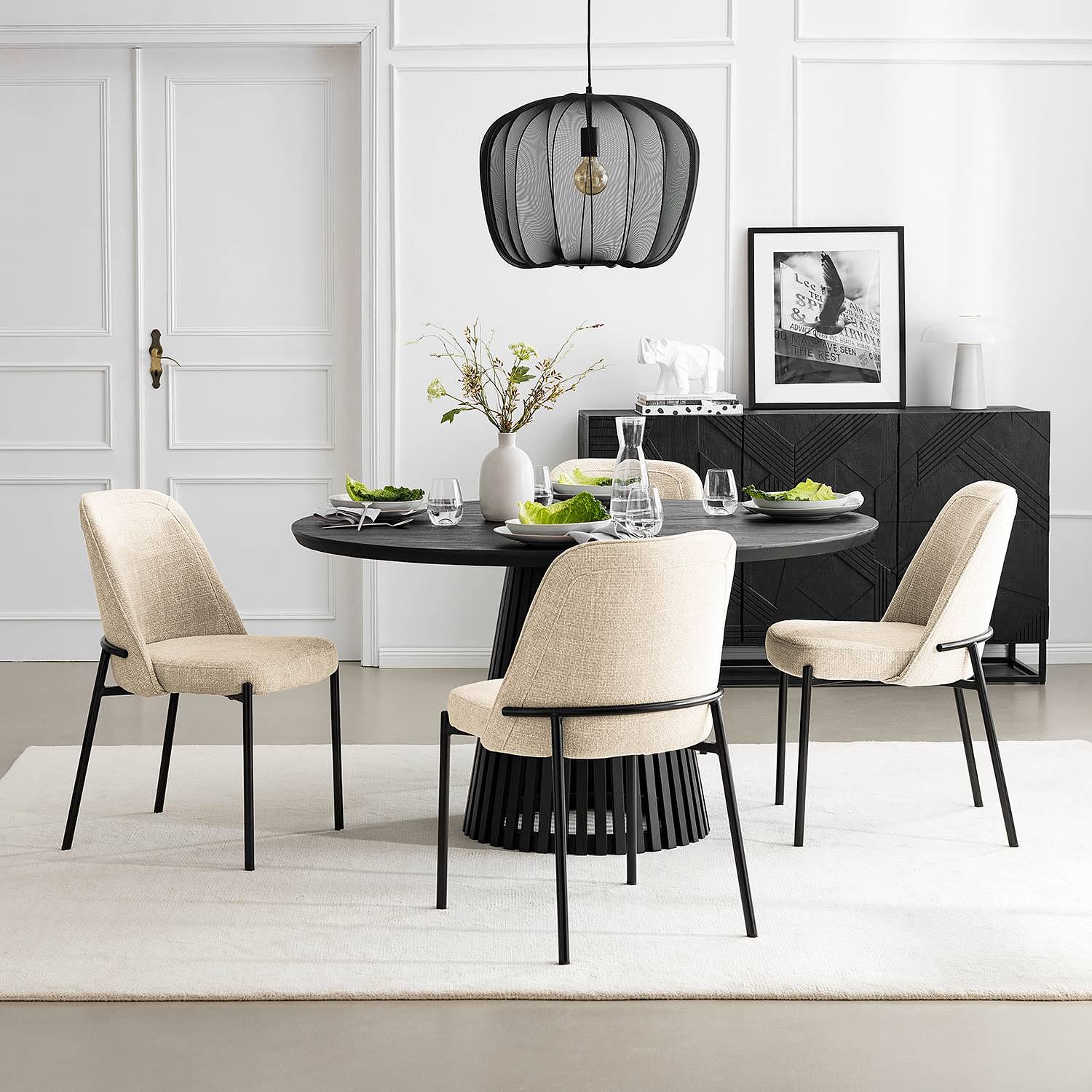Littlecott Esszimmerstuhl Textil Creme 1