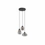 Pendant light 3-bulb glass aluminum black 1