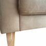 Sofa 2-Sitzer Kunstleder Holz Beige 6