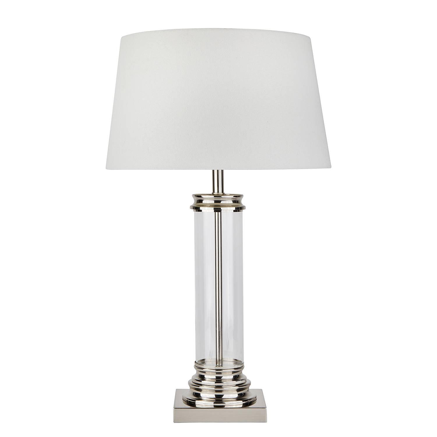 Tischleuchte Pedestal Mischgewebe Stahl Silber 4