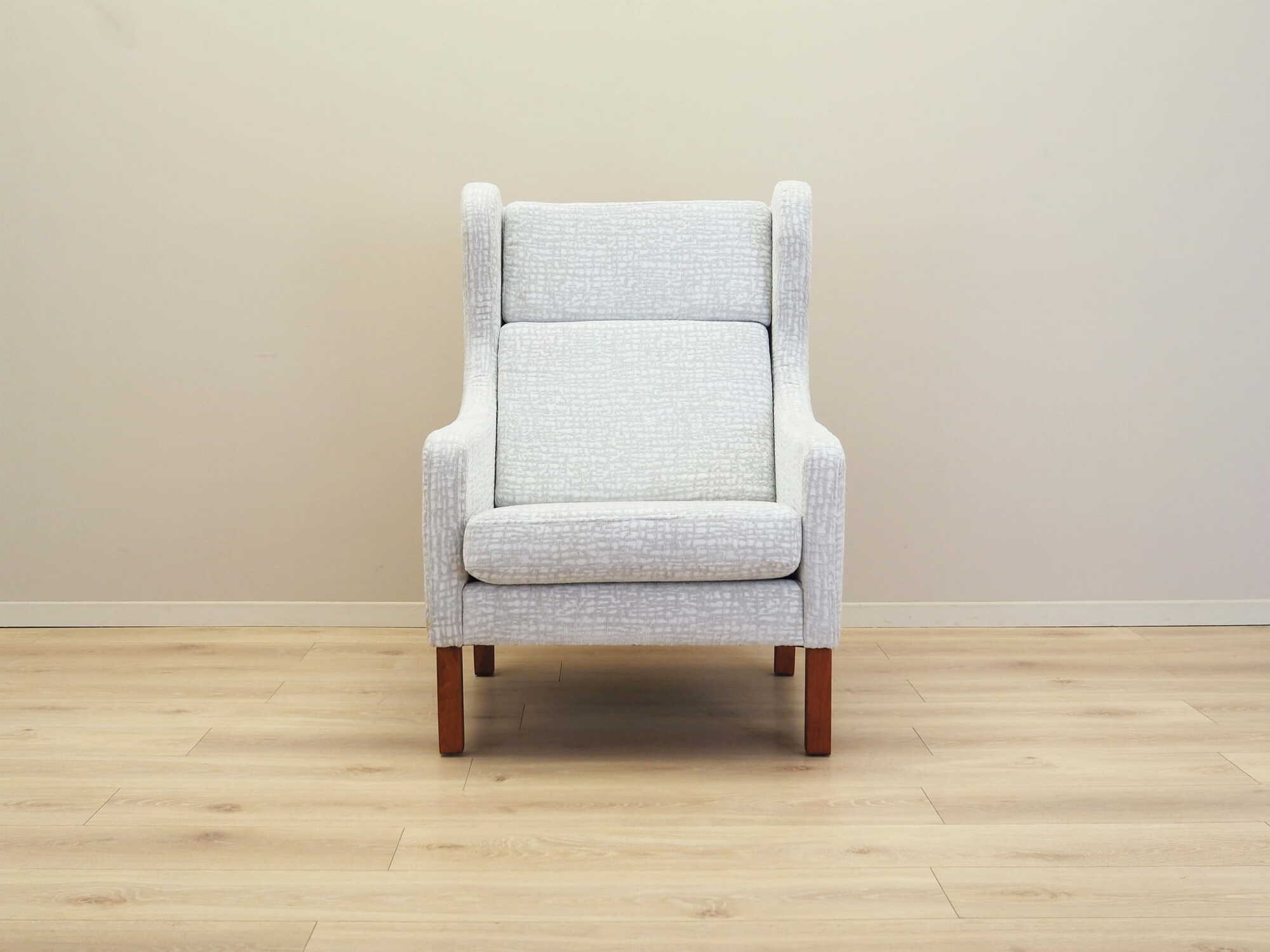 Vintage armchair textile wood grey 1960s 1