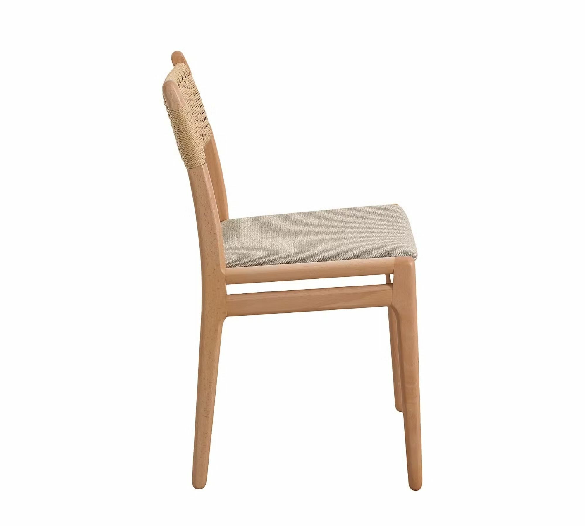 2x Esszimmerstuhl Textil Holz Beige 2