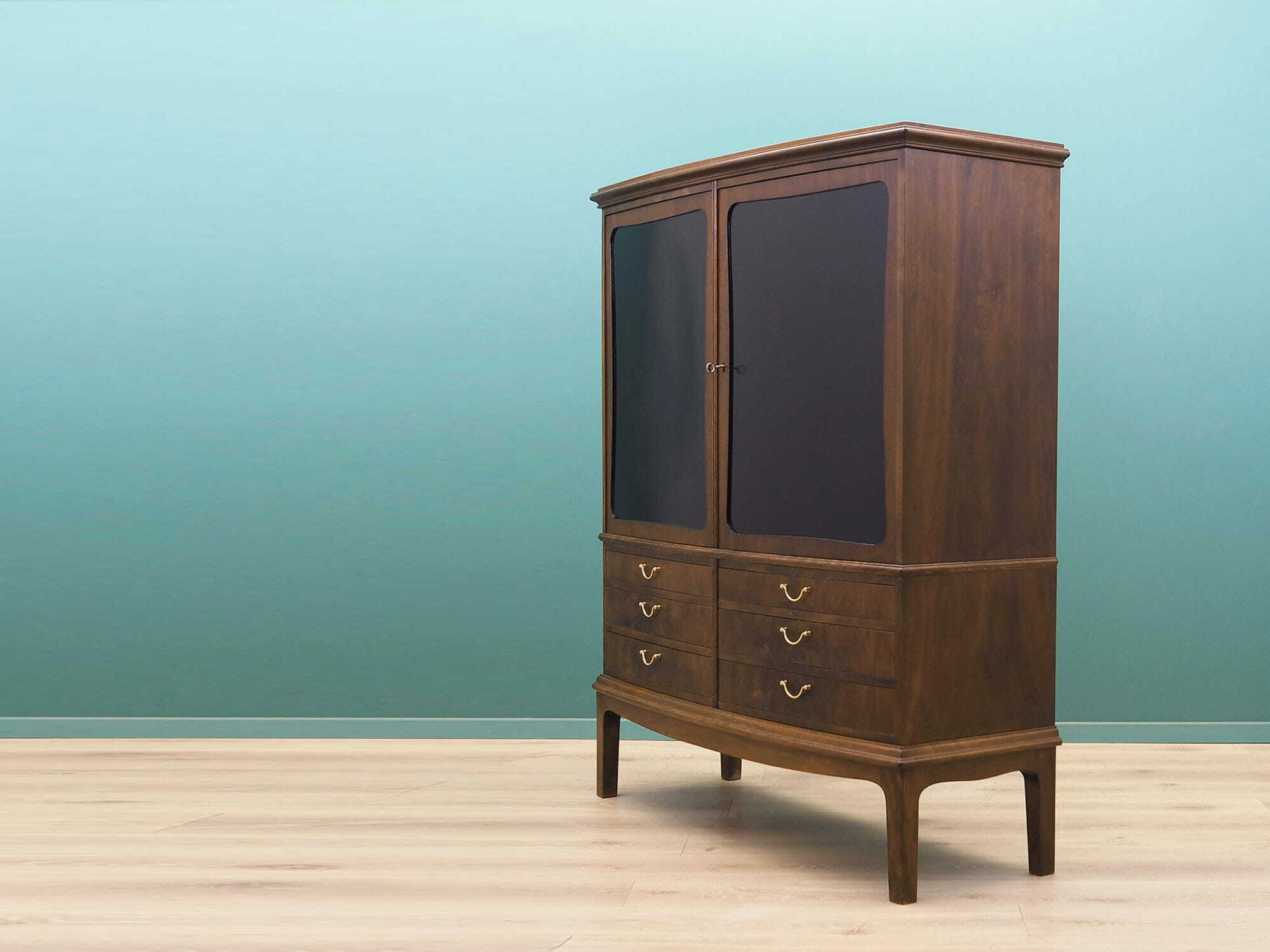 Vintage cabinet walnut wood brown 1960s 3