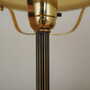 Vintage Tischlampe Glas Metall Gold 1970er Jahre 6