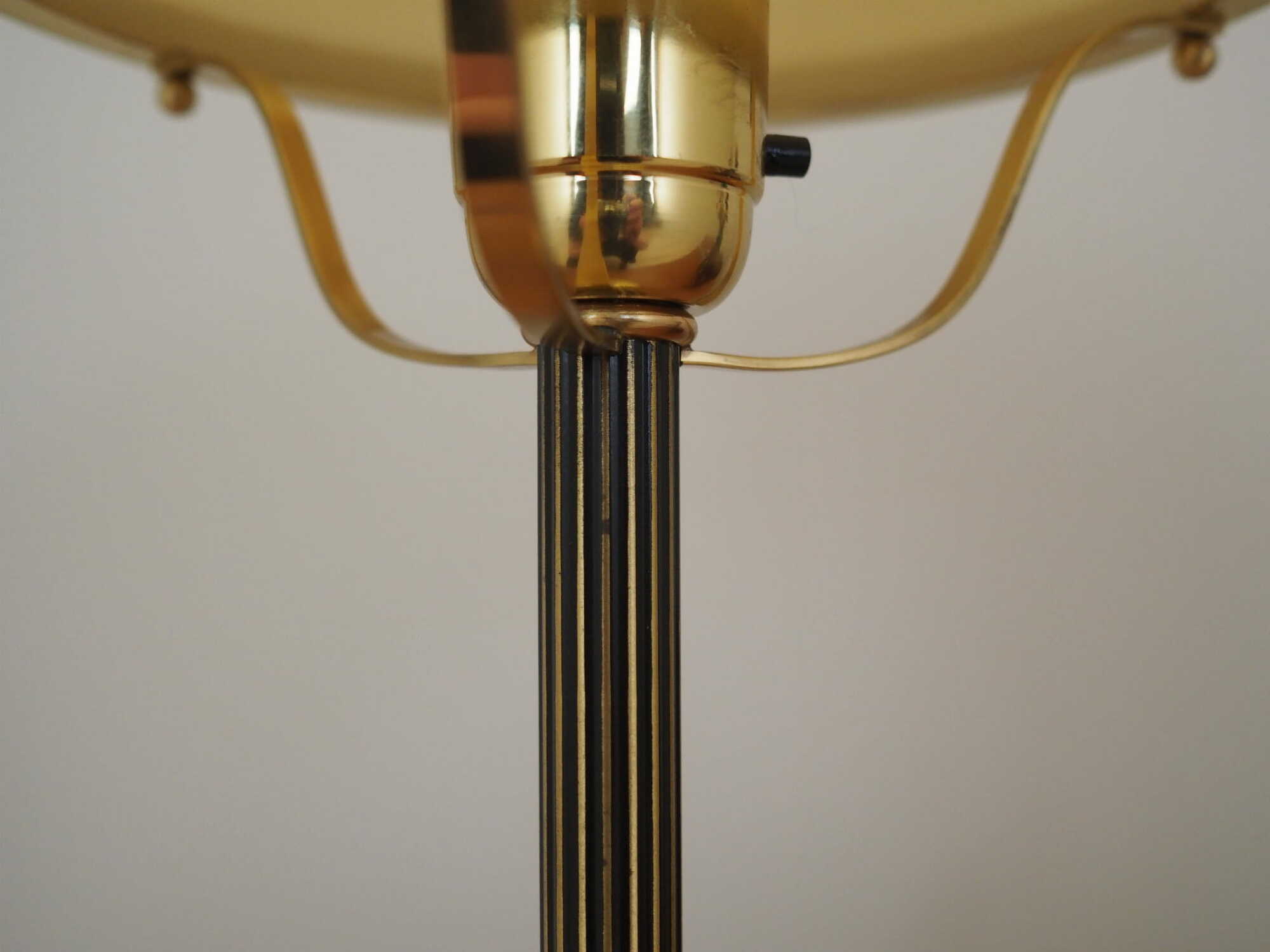 Vintage Tischlampe Glas Metall Gold 1970er Jahre 6