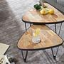 2x Couchtisch Malchow Mangoholz Massiv Eisen 4