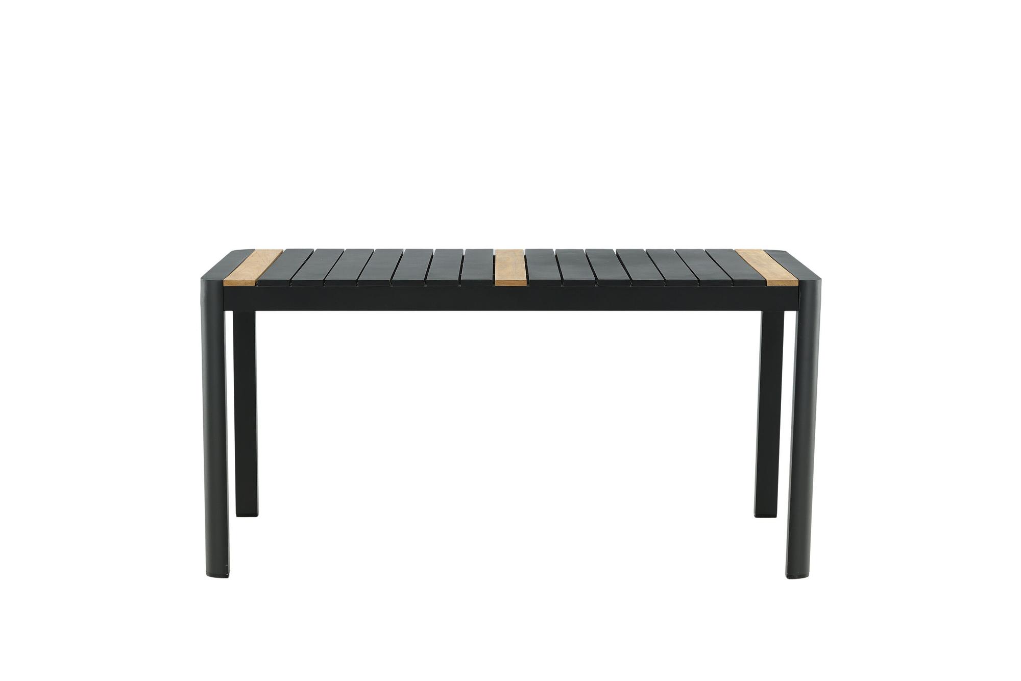 Togo Esstisch Aluminium Teak Schwarz 3