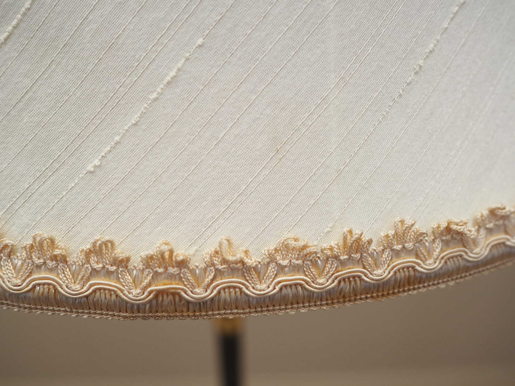 Vintage Stehlampe Metall Textil Weiß 1970er Jahre 6