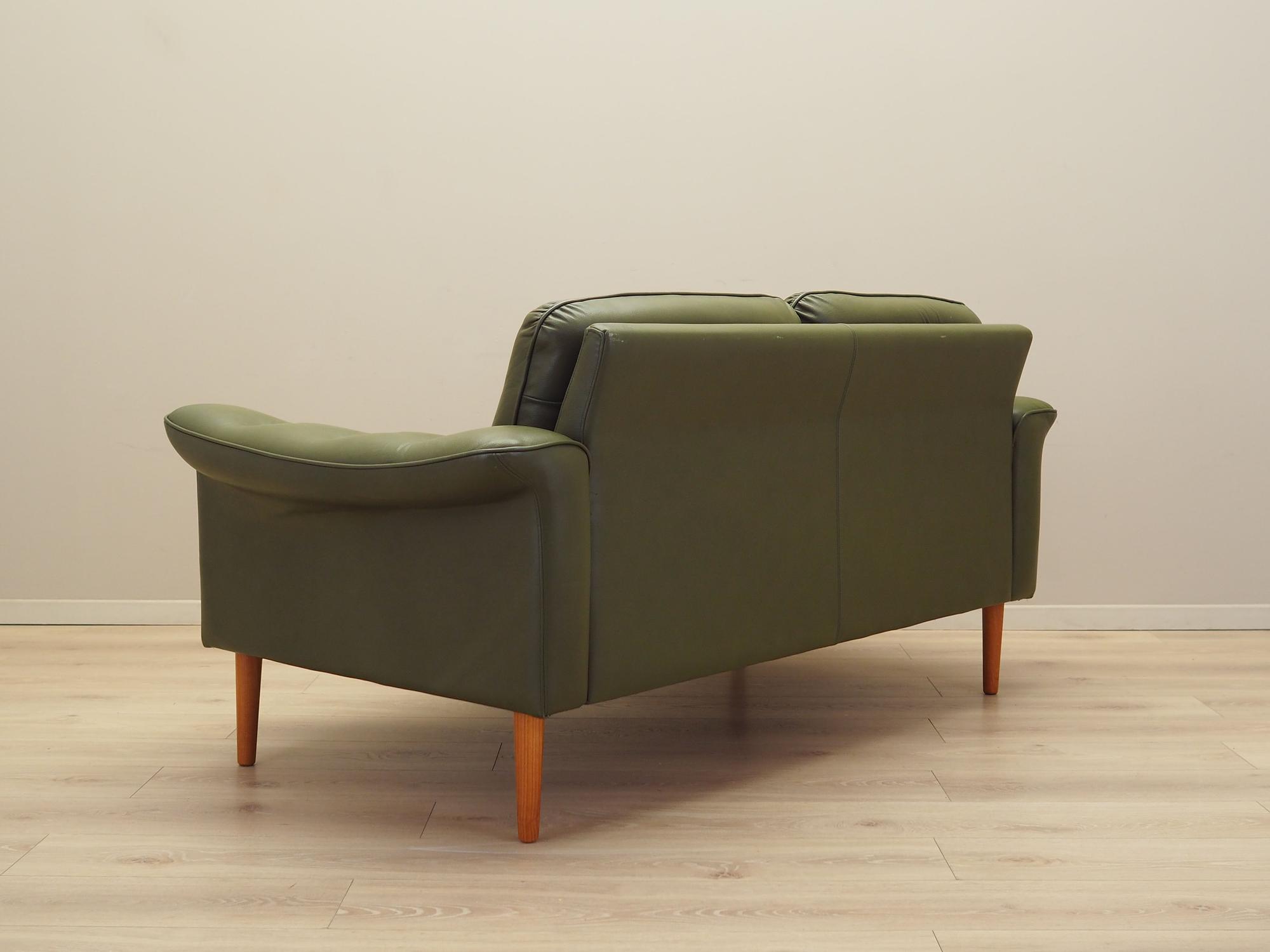 Sofa Leder Grün 1970er Jahre 4