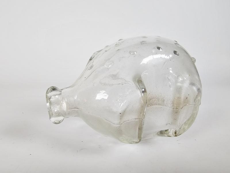 Vintage Sparschwein Glas Transparent 1950er Jahre 3