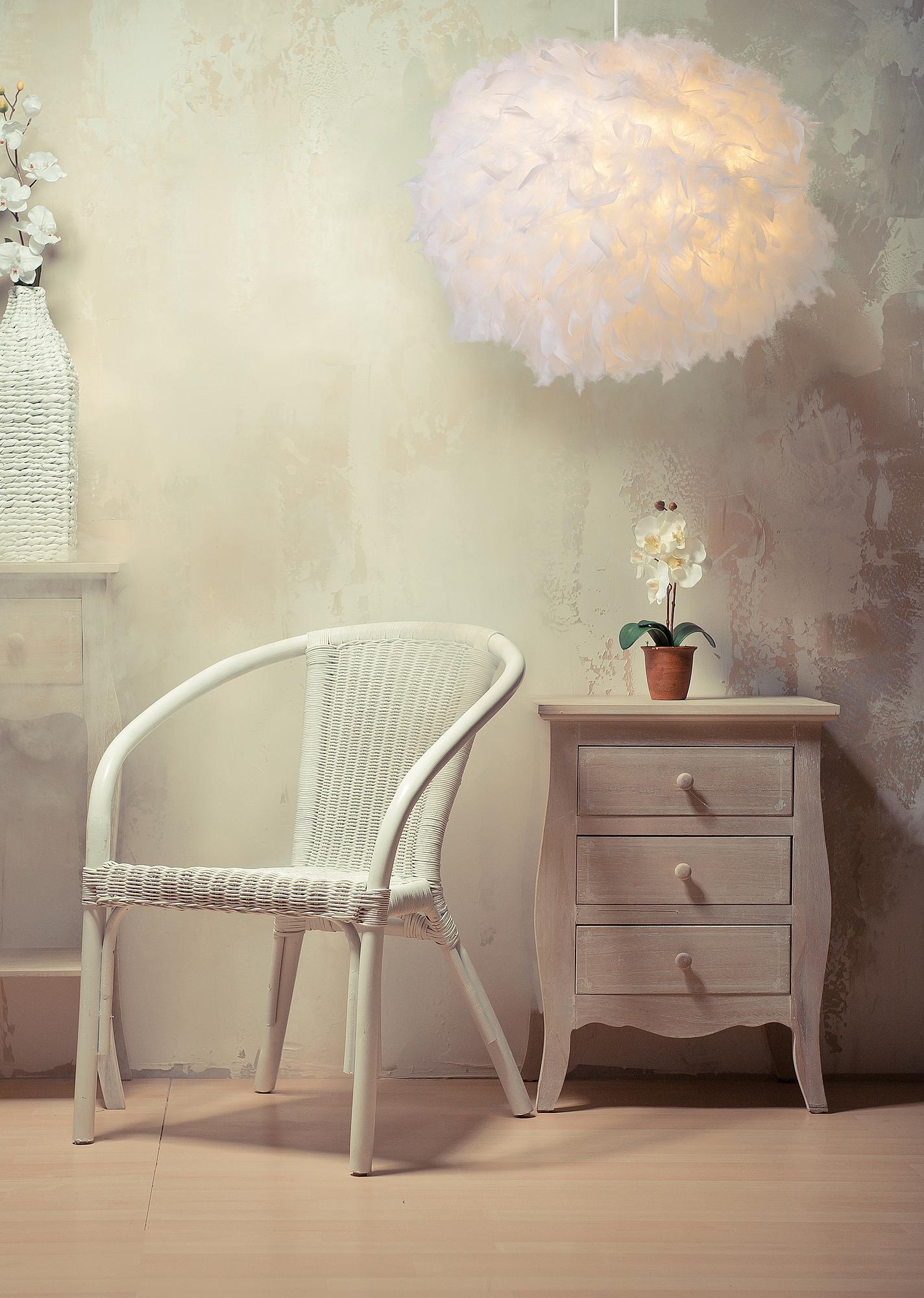 Goosy Soft Pendelleuchte Federn Weiß 3