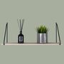 Wall shelf solid wood metal black 2