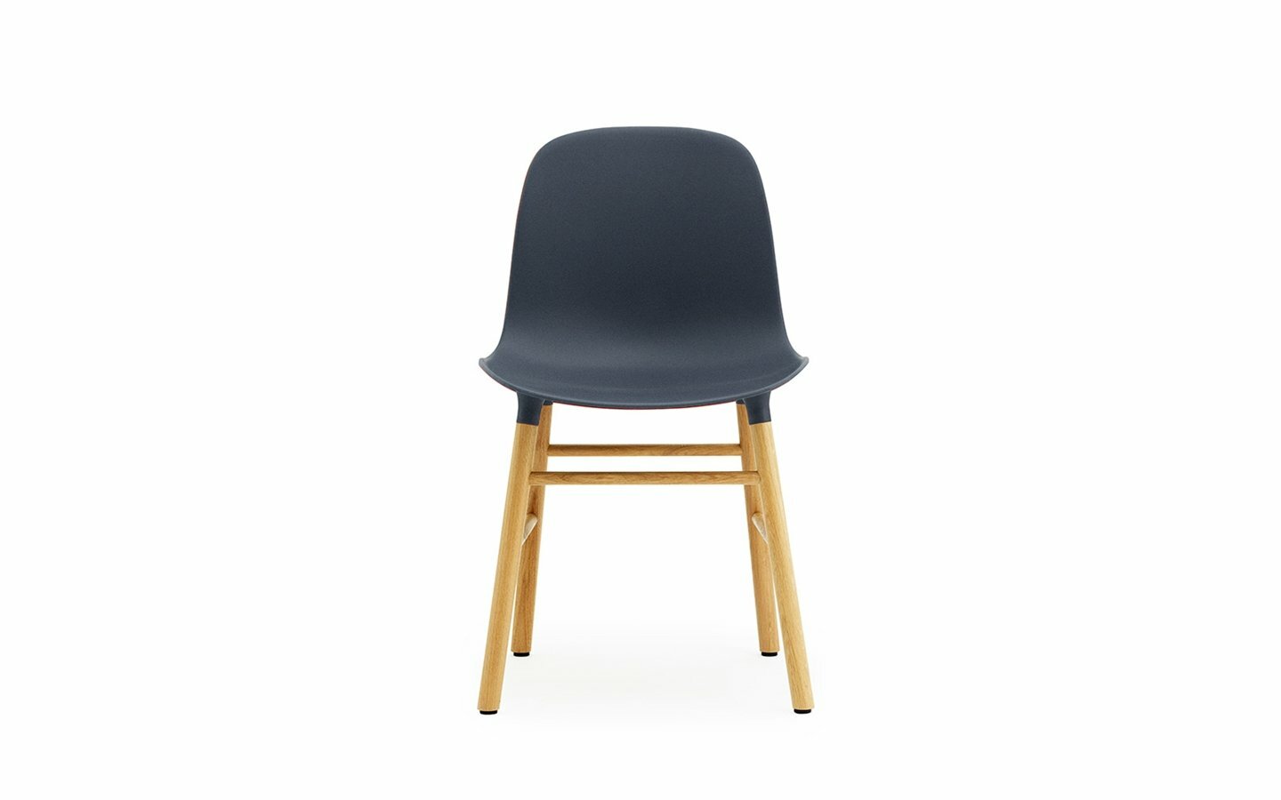 Form Stuhl Mit Holzgestell Blau 3