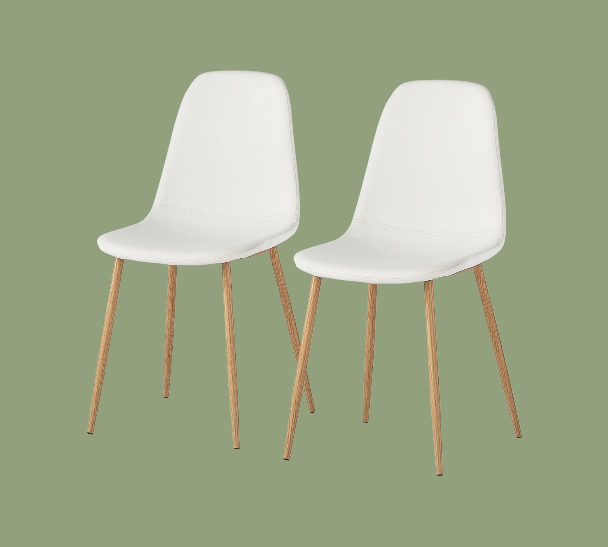Upholstered chair Iskmo faux leather white set of 2 0