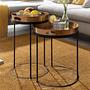 2x Conesa Beistelltisch Aluminium Gold Schwarz 1