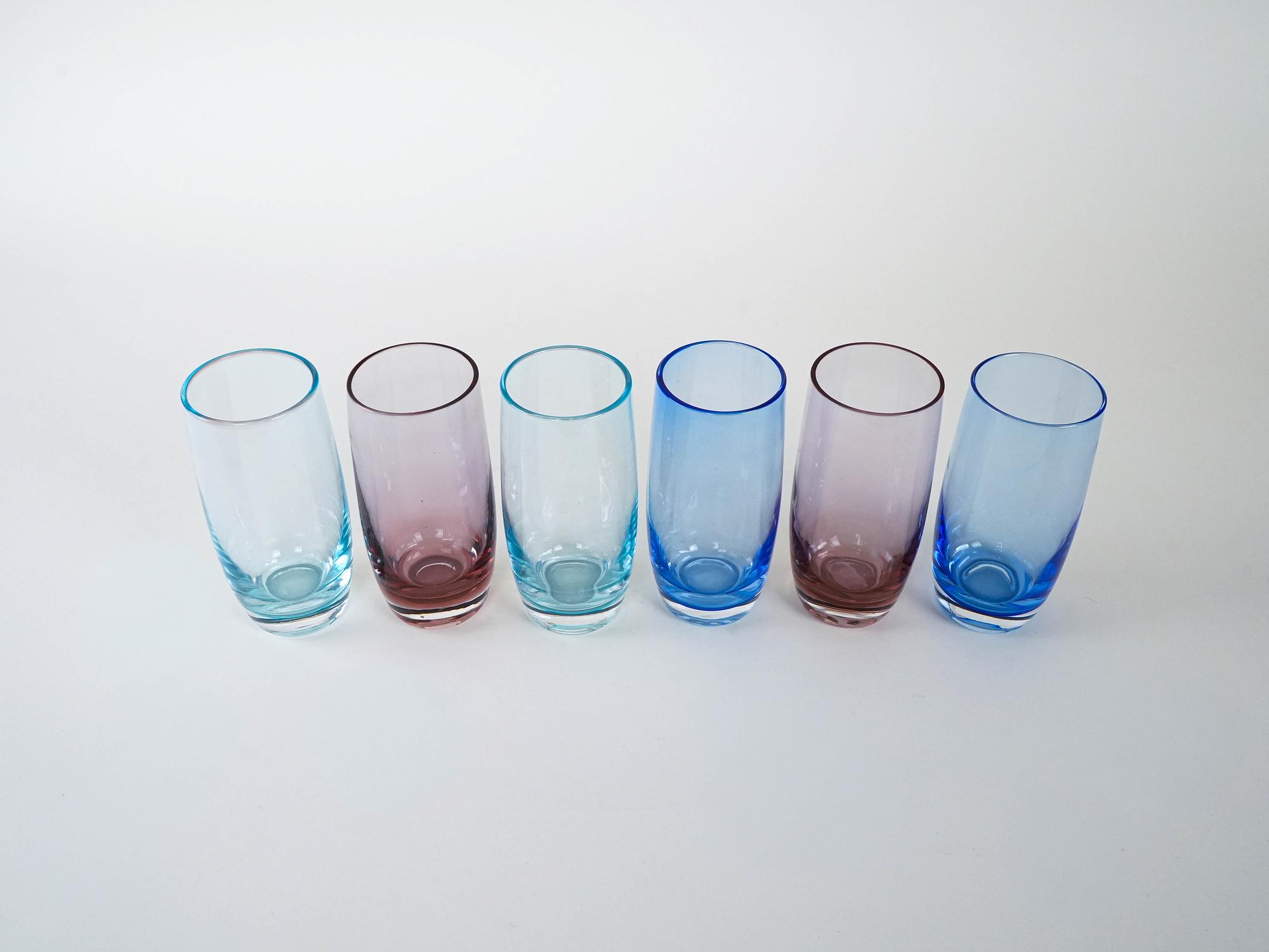 Glass Set Multicolored 1980s 3