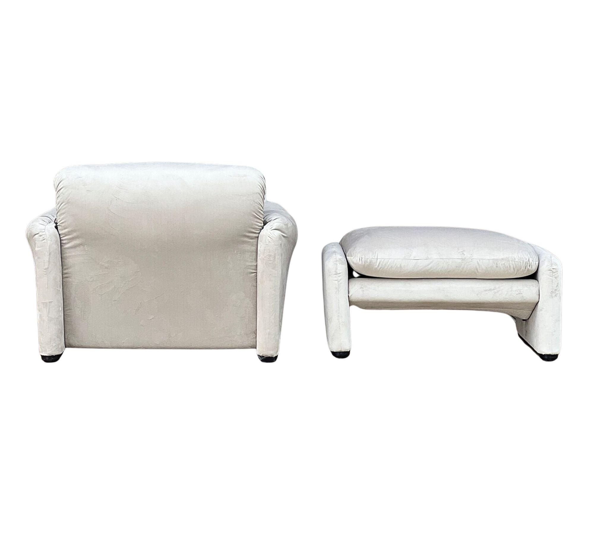 Vintage Maralunga Lounge Chair & Ottoman V. Magistretti Grau 5