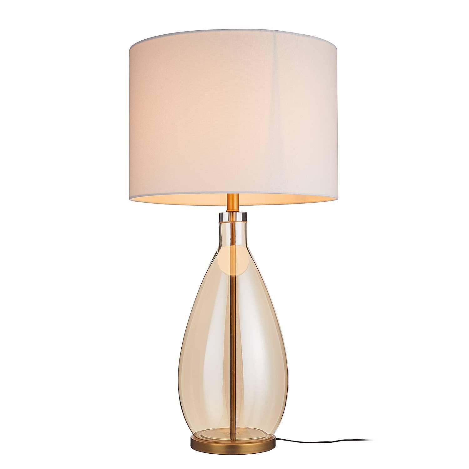 Madame Verre Tischleuchte XL Glas Metall Leinen Gold 1