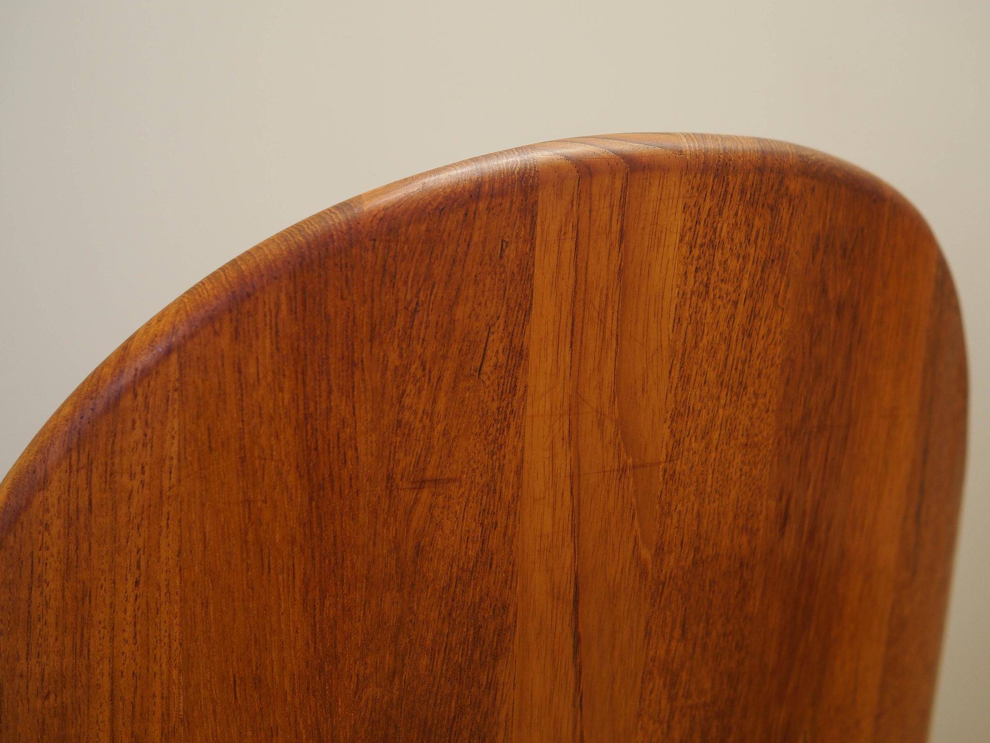 Teak wood chairs set of 4 Light brown 1960s 10