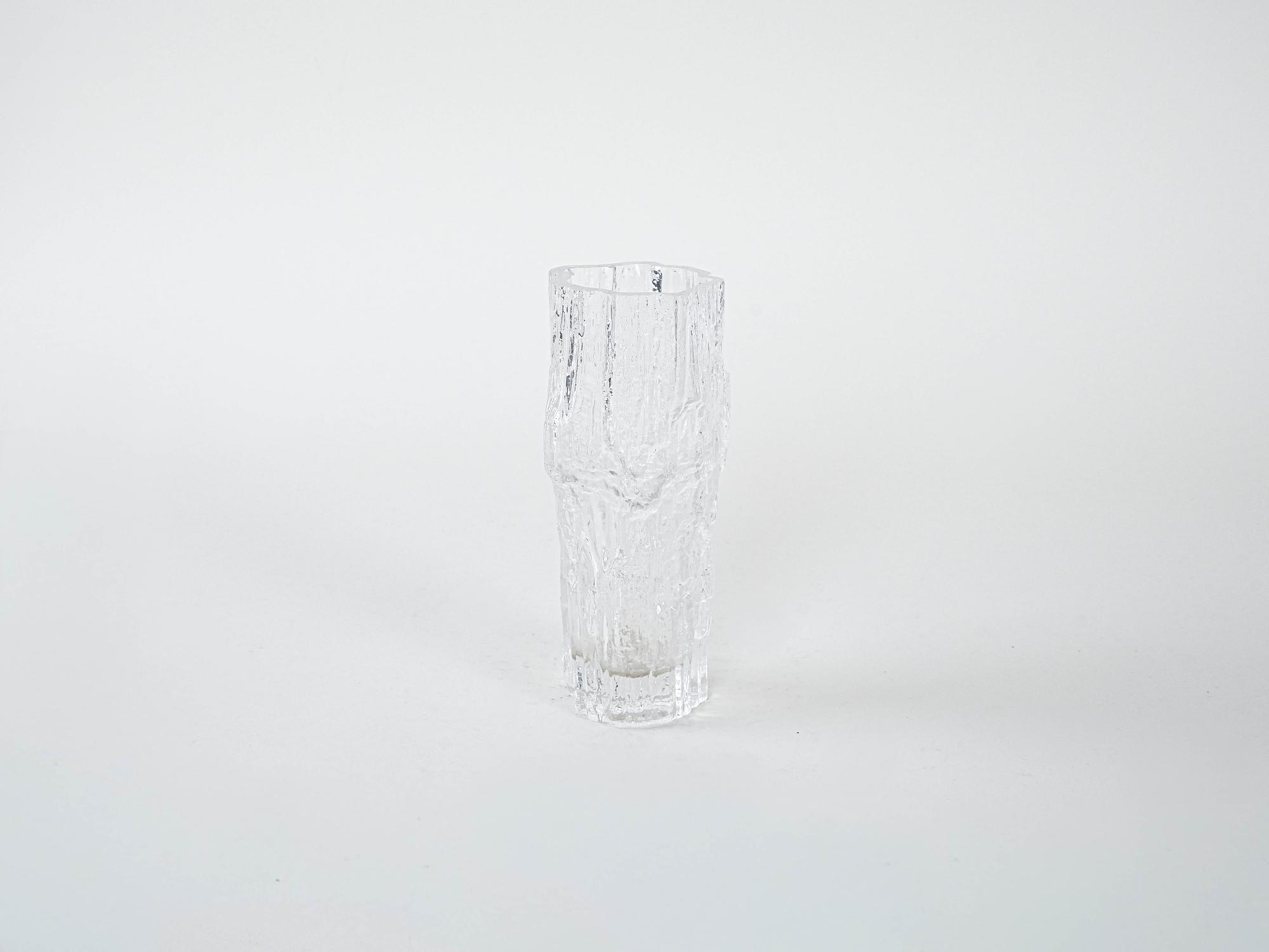 Ice glass vase 1970s 1