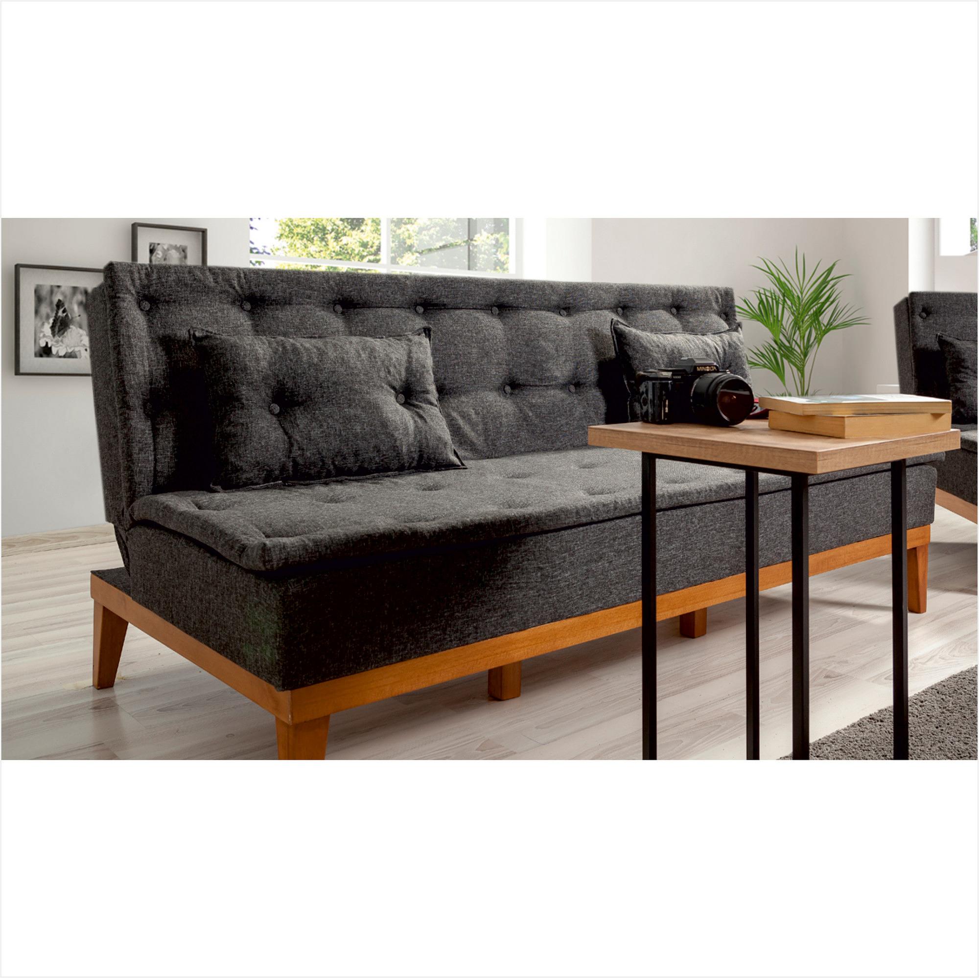 Fuoco Schlafsofa 3-Sitzer Holz Anthrazit 1