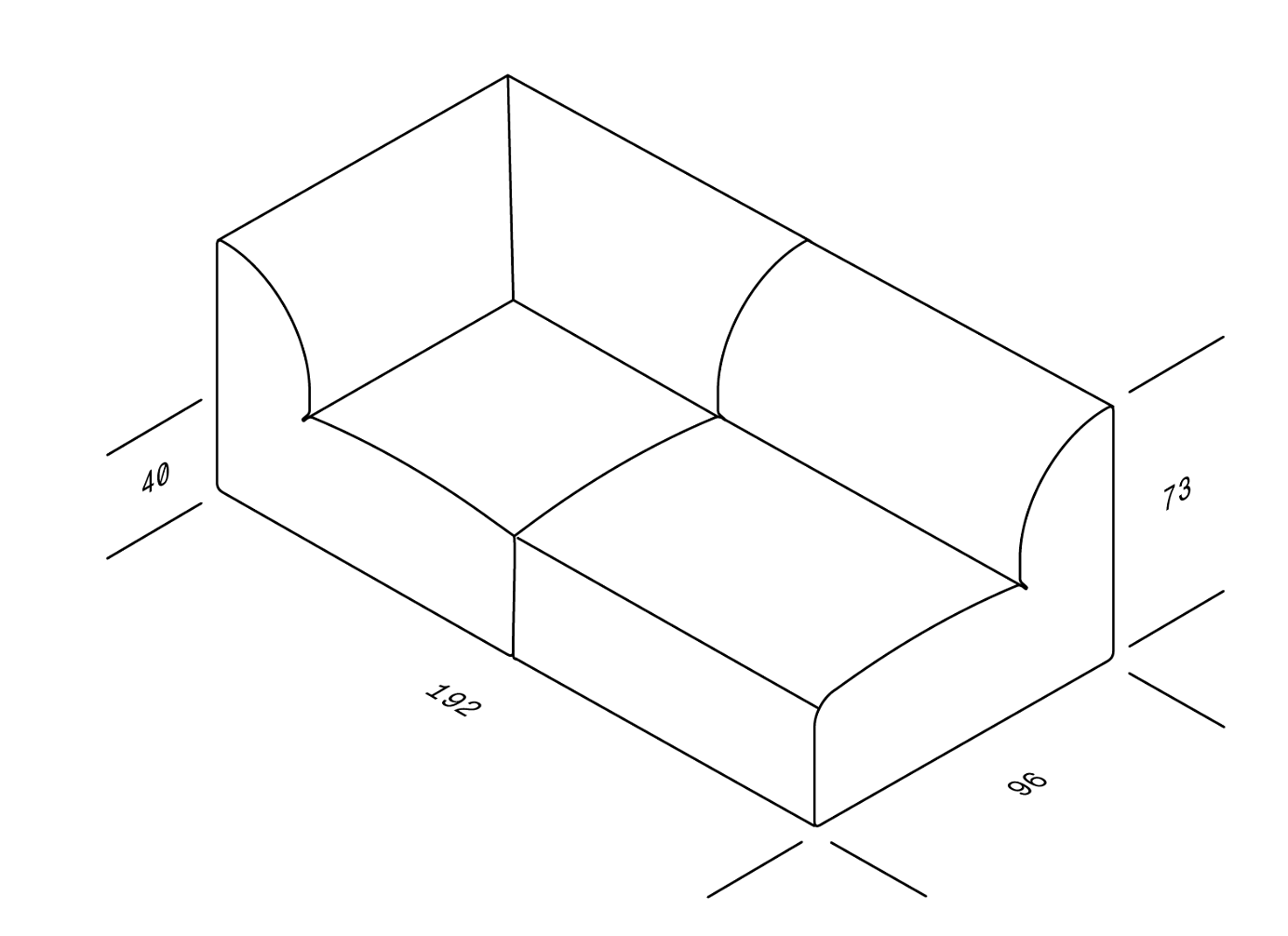 Weber Modulsofa 2-Sitzer Rosa 1