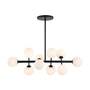 Pendant lamp opal glass iron black 1
