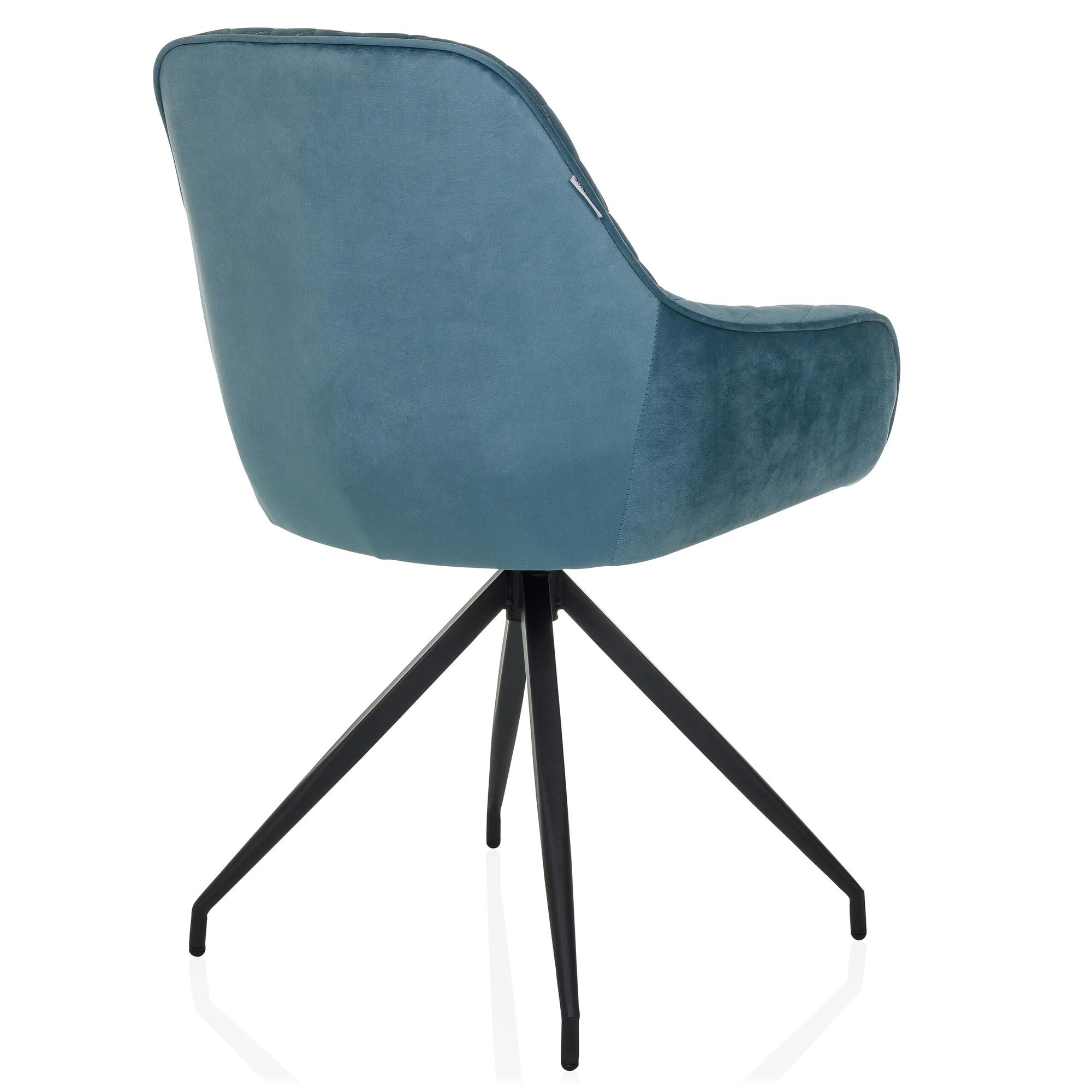 ELVERUM Esszimmerstuhl Samt Blau 8