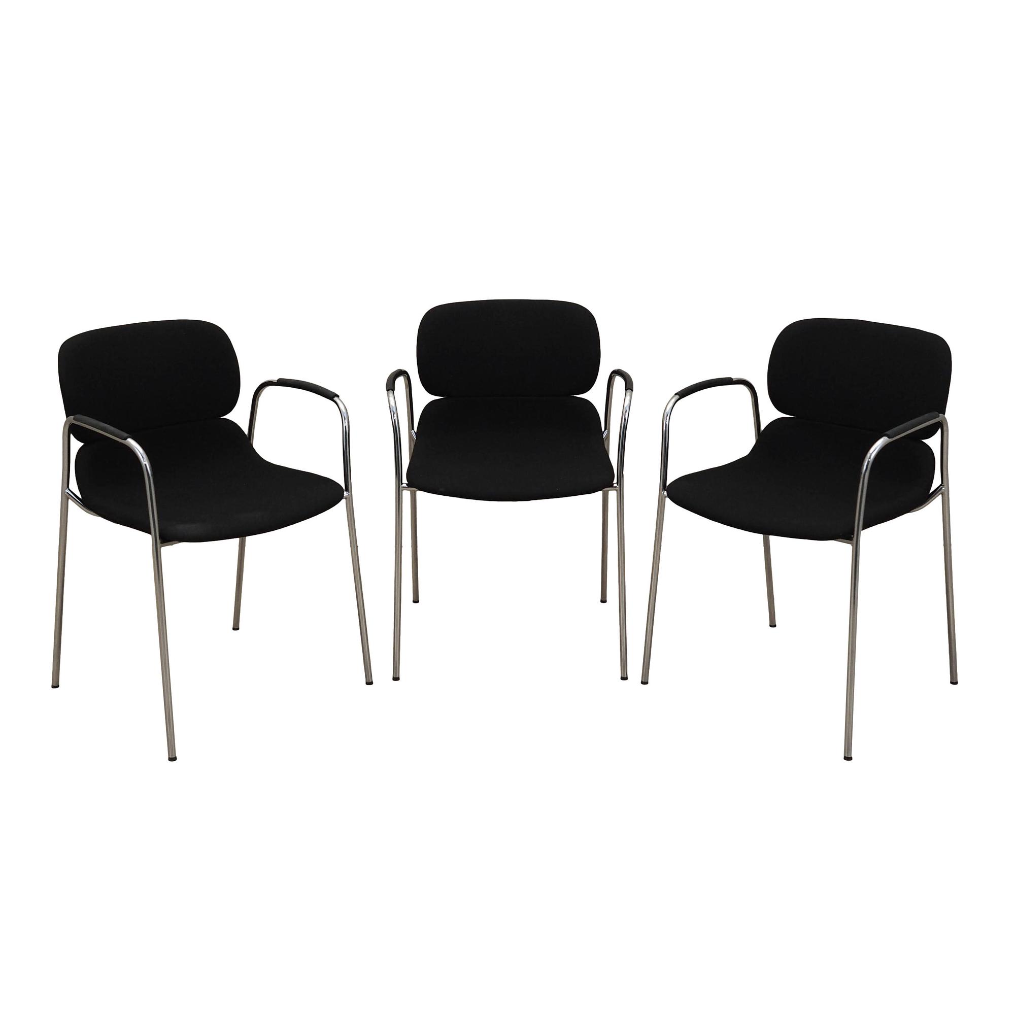 3x Dining chair Black 1970s 0