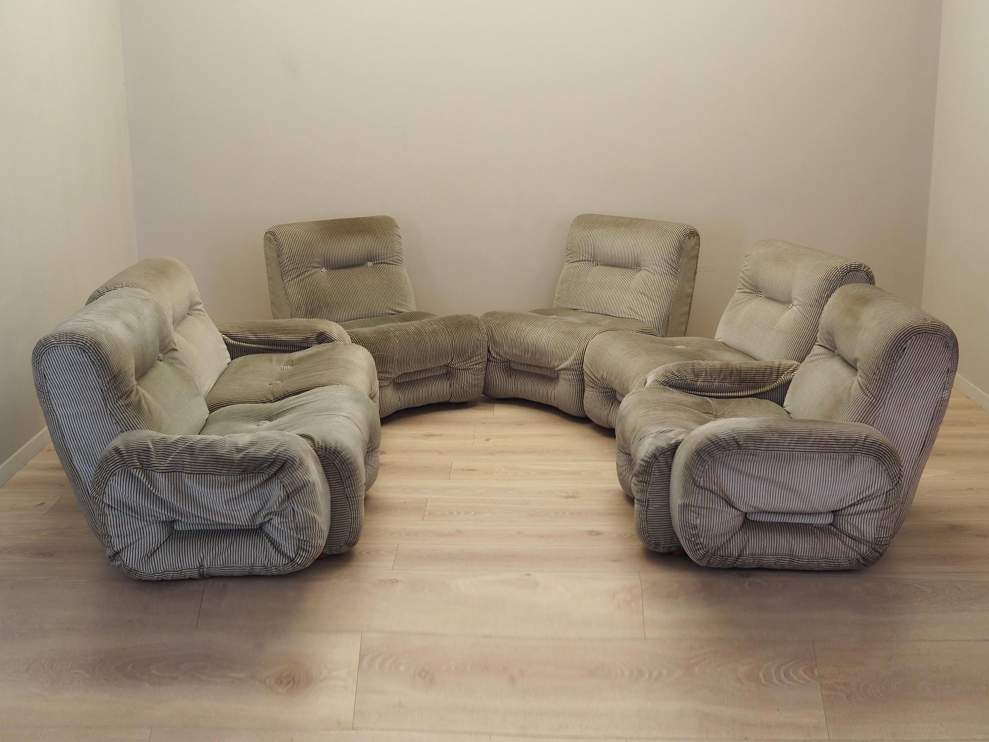 Modulares Sofa Grau 1960er Jahre 1
