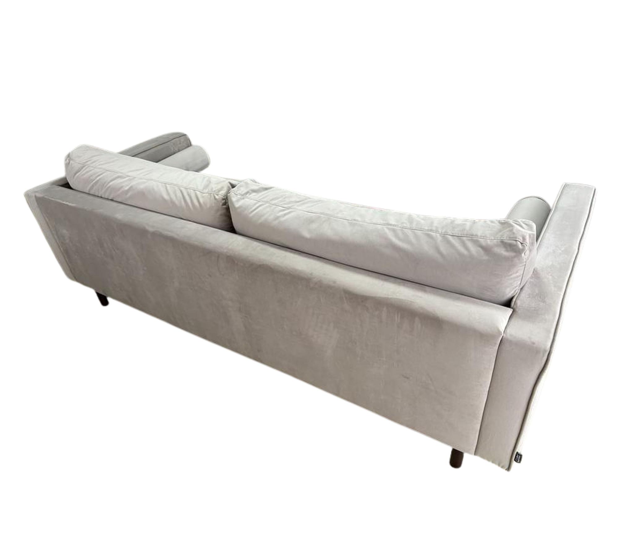 Sofa with ottoman velvet wood taupe 5