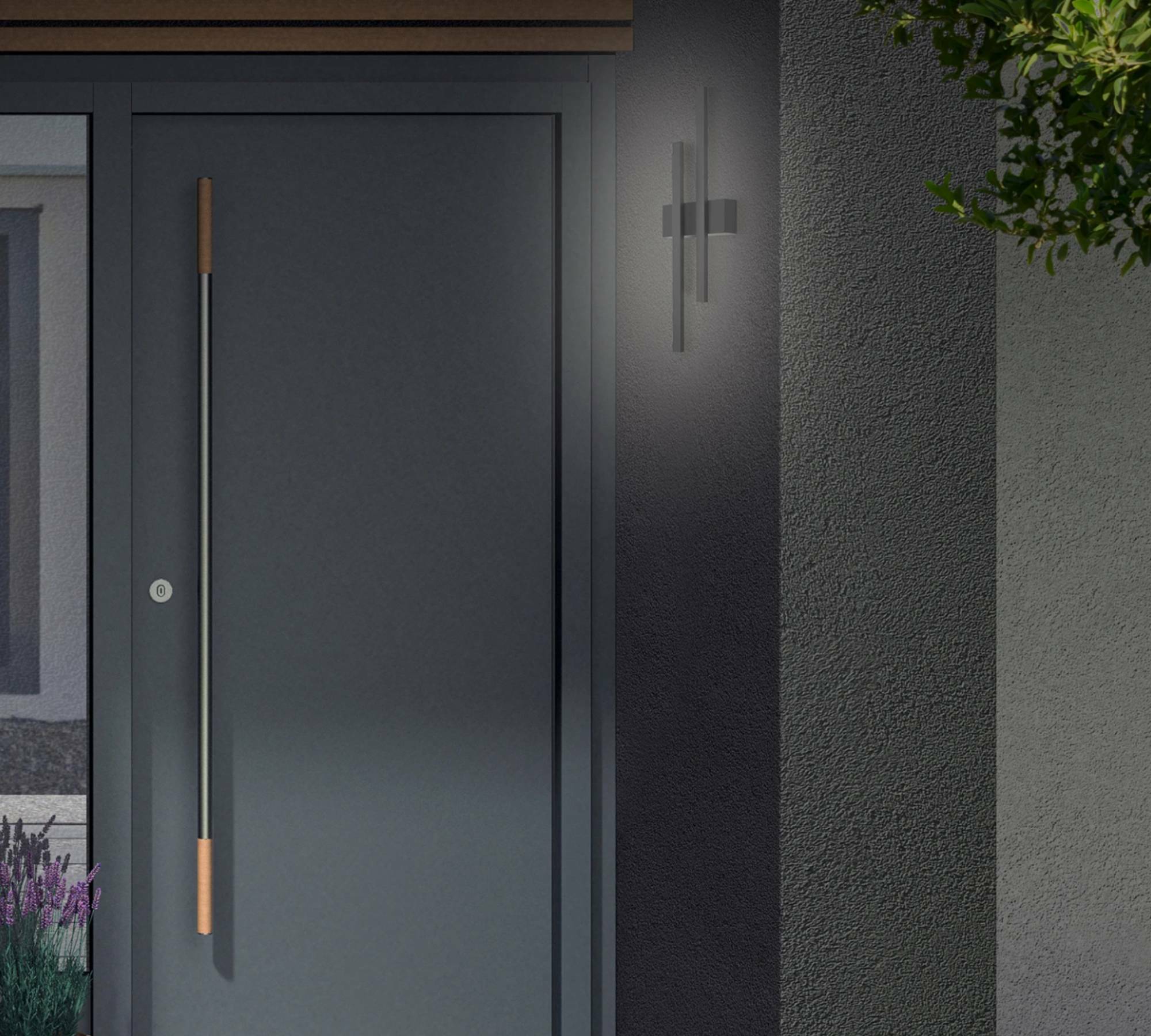 2-burner outdoor light polycarbonate iron black 2