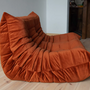 Togo Sofa 2-Sitzer Samt Bernstein-Orange 3