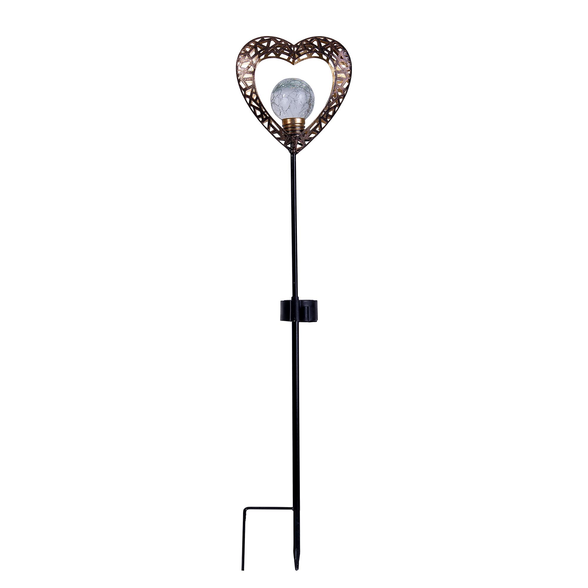 LED Solar Path Light Heart Set of 2 1-bulb Aluminum Black 4