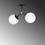 Ceiling light with 2 glass spheres made of metal 3