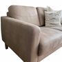 Sofa 2-Sitzer Kunstleder Holz Beige 3