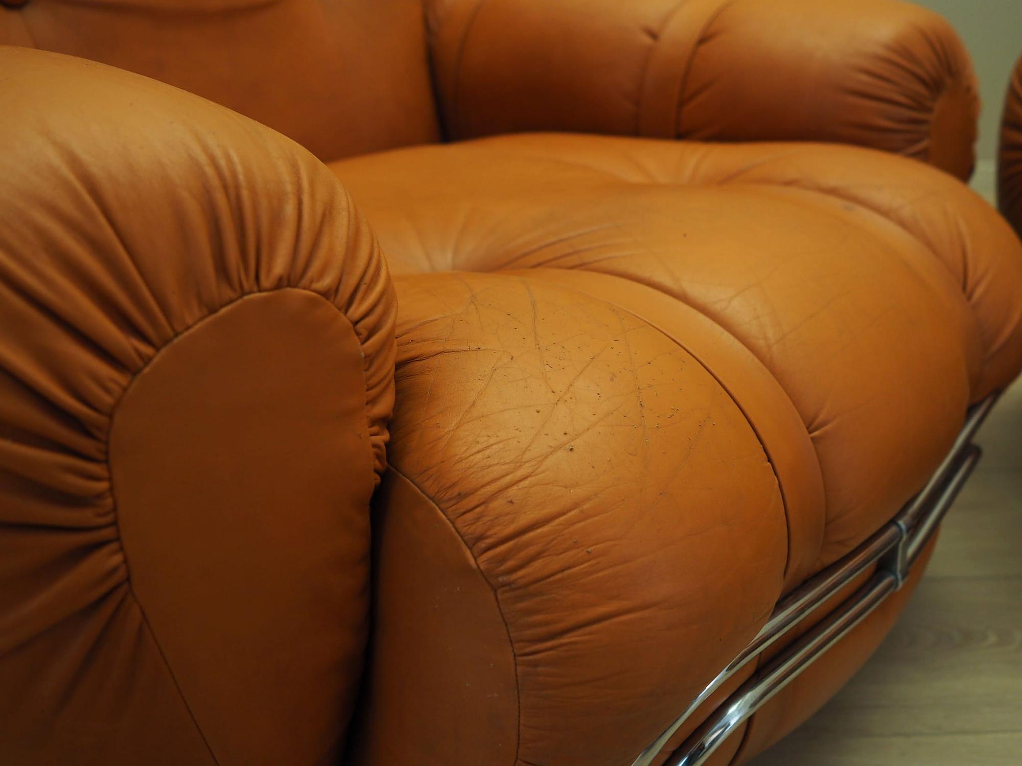 2x Space Age Armchair Orange 1960s 9