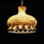Vintage Chandelier Ceramic Yellow 1960s 3