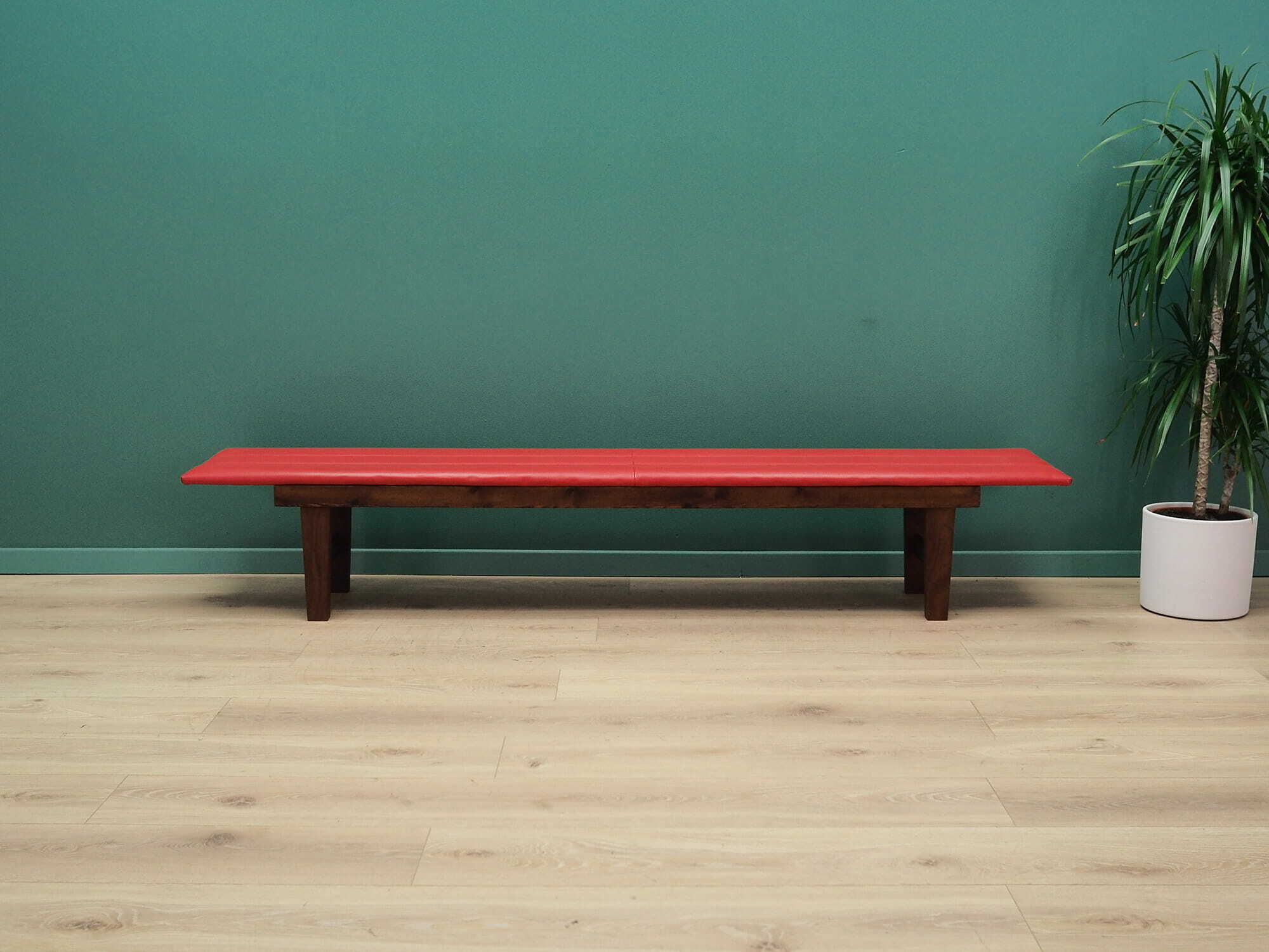 Vintage Bank Teakwood Synthetic Leather Red 1990s 1