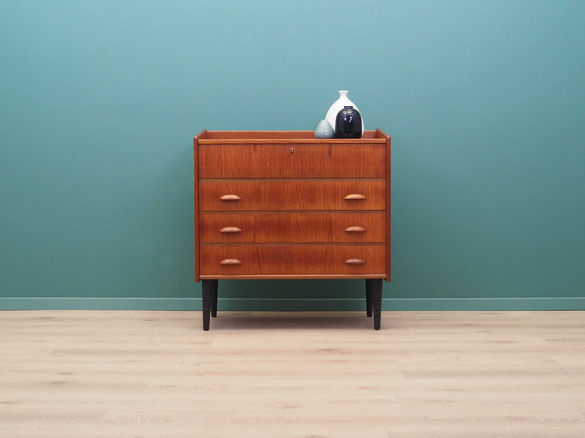 Vintage Schminktisch Teakholz Braun 1960er Jahre 1