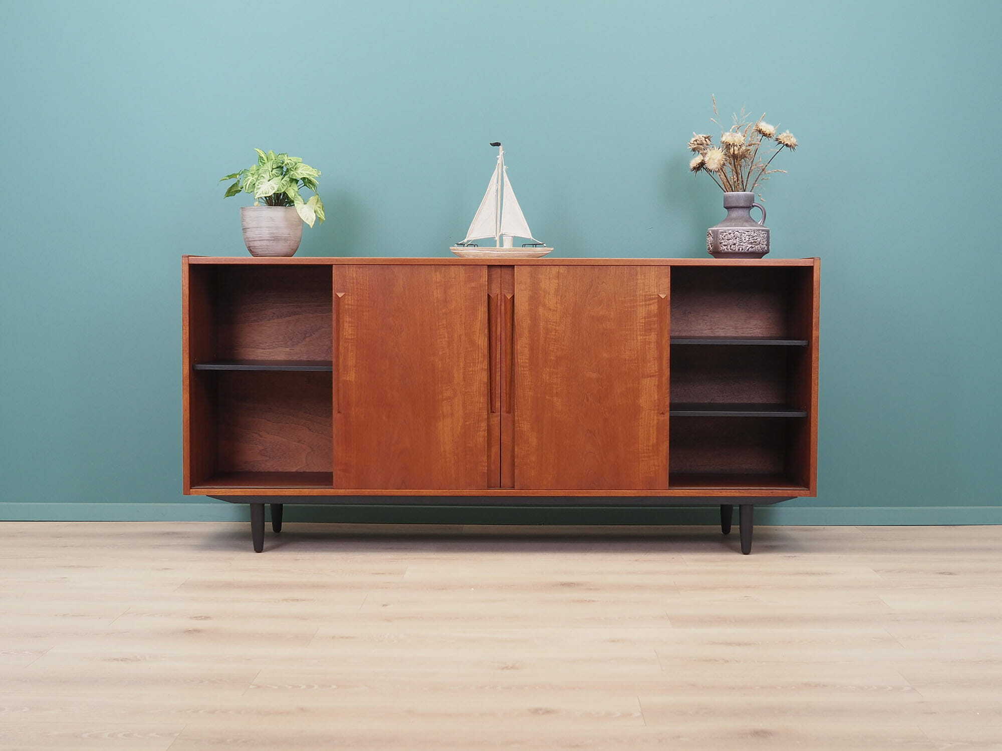 Vintage Sideboard Teakholz Braun 1960er Jahre 2