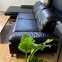 Sofa Chaise Lounge Left Leather Black 2