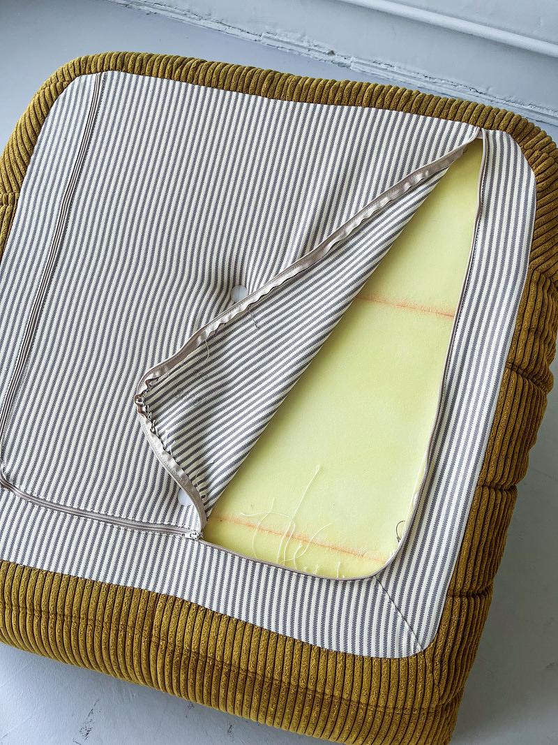 Togo Sessel und Ottoman Set Cord Sandbraun 7