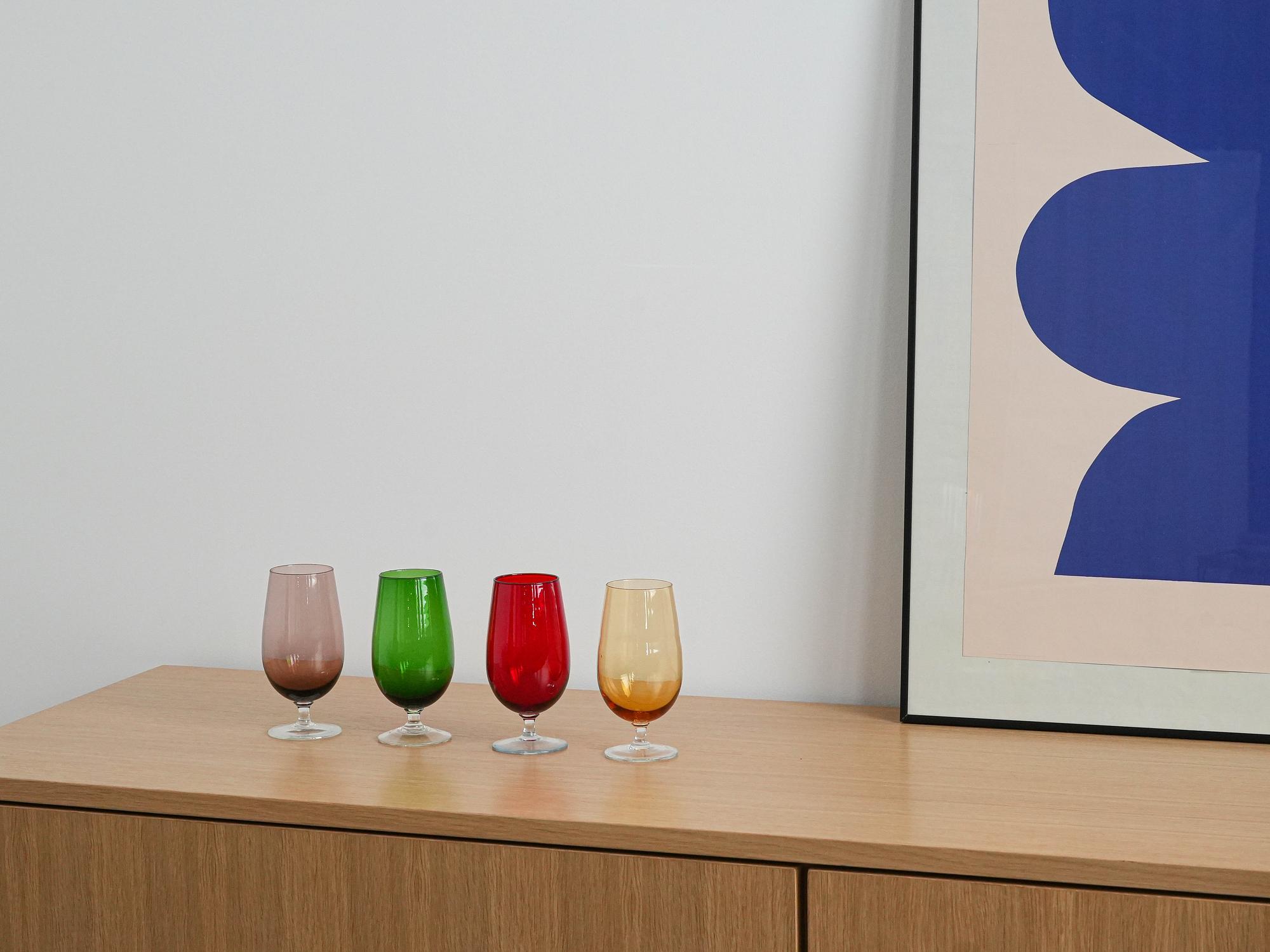 Glass Set Multicolored 1970s 1